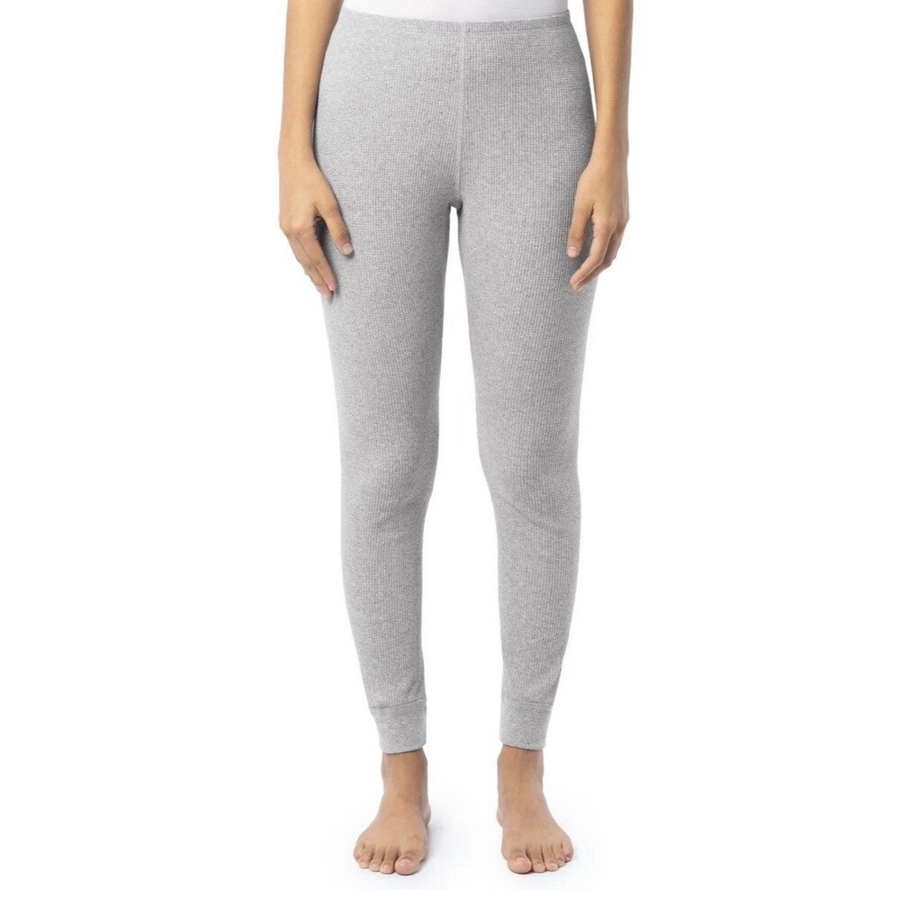 Fruit Of The Loom EverSoft Thermal Waffle Pants Women's size Small 4/6 Grey NEW